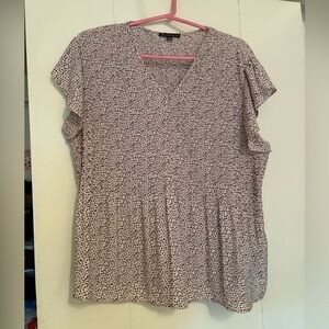 Adrianna Papell Black and White Patterned Blouse